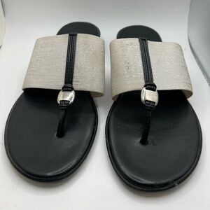 Elegant Black and Cream Women's Sandals